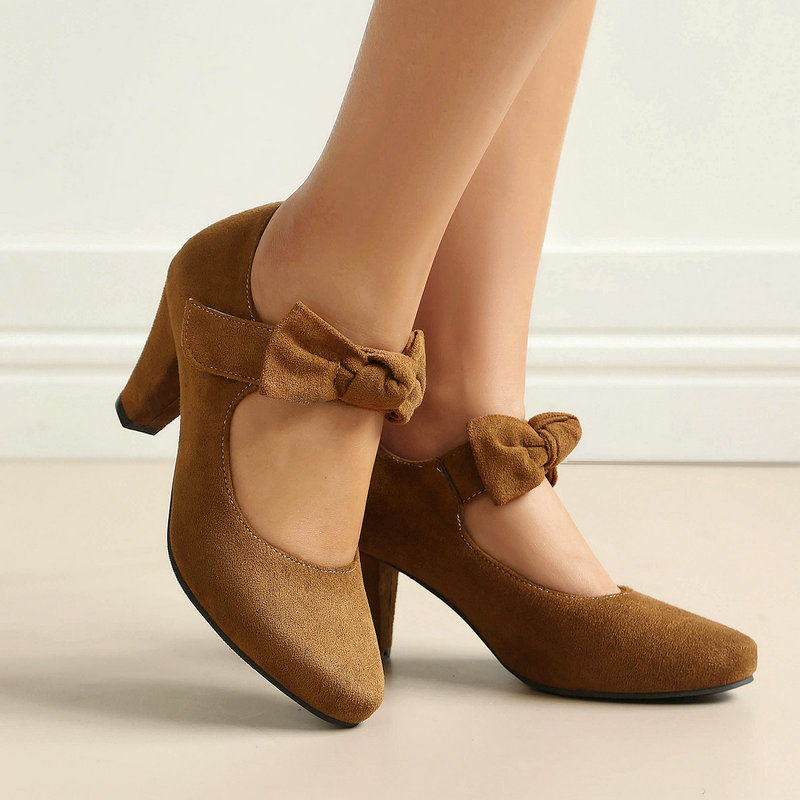 Women'S Xti Shoes - أحذية ماري جين نسائية كلاسيكية بفيونكة،
