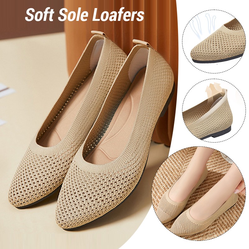 Loafer Flat Women - أحذية نسائية مسطحة محبوكة بدون كعب