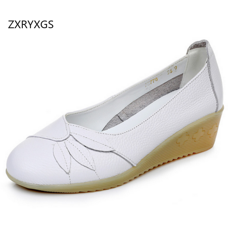 Women Shoes Size 4 In Cm - ZXRYXGS قسط جلد طبيعي حذاء أبيض