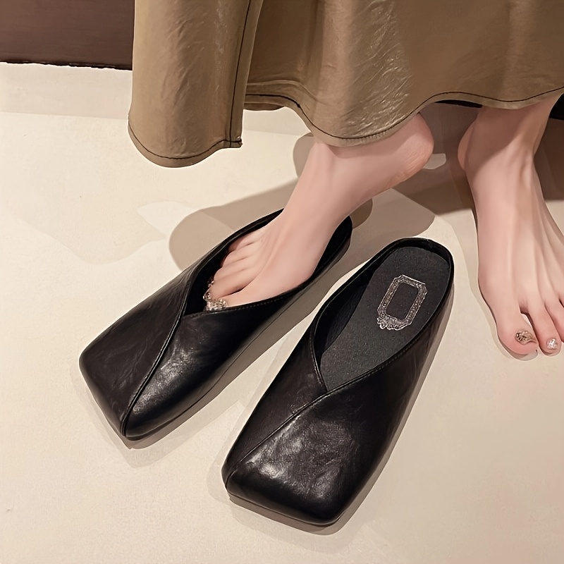 Slip On Mule Flat - شباشب نسائية جديدة للربيع والصيف بمقدمة