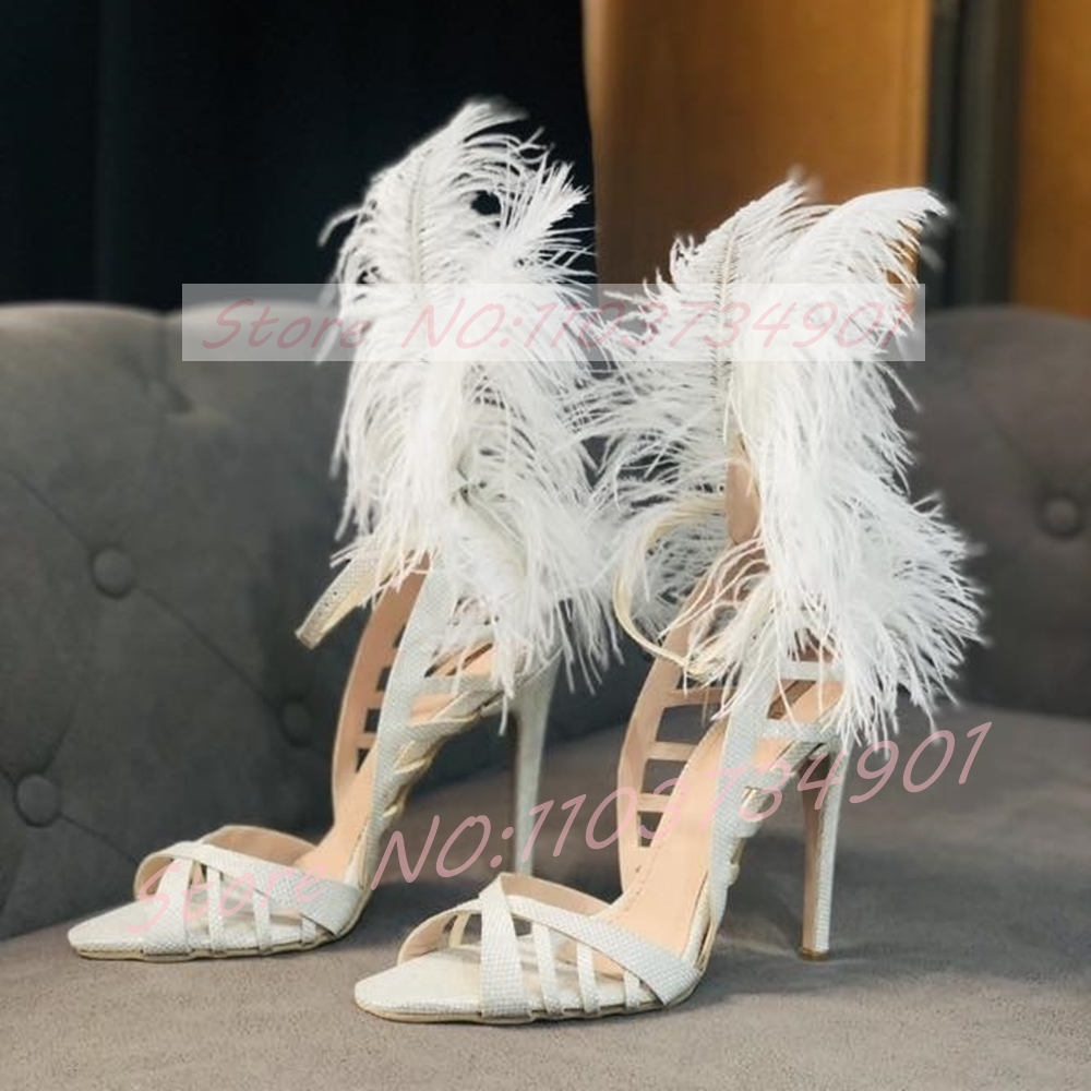 Women'S Shoes Trendy - صنادل نسائية أنيقة بكعب عالٍ مزينة