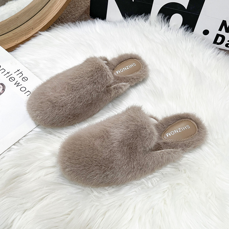 Slip On Mule Flat - جولة تو رقيق شبشب فرو امرأة