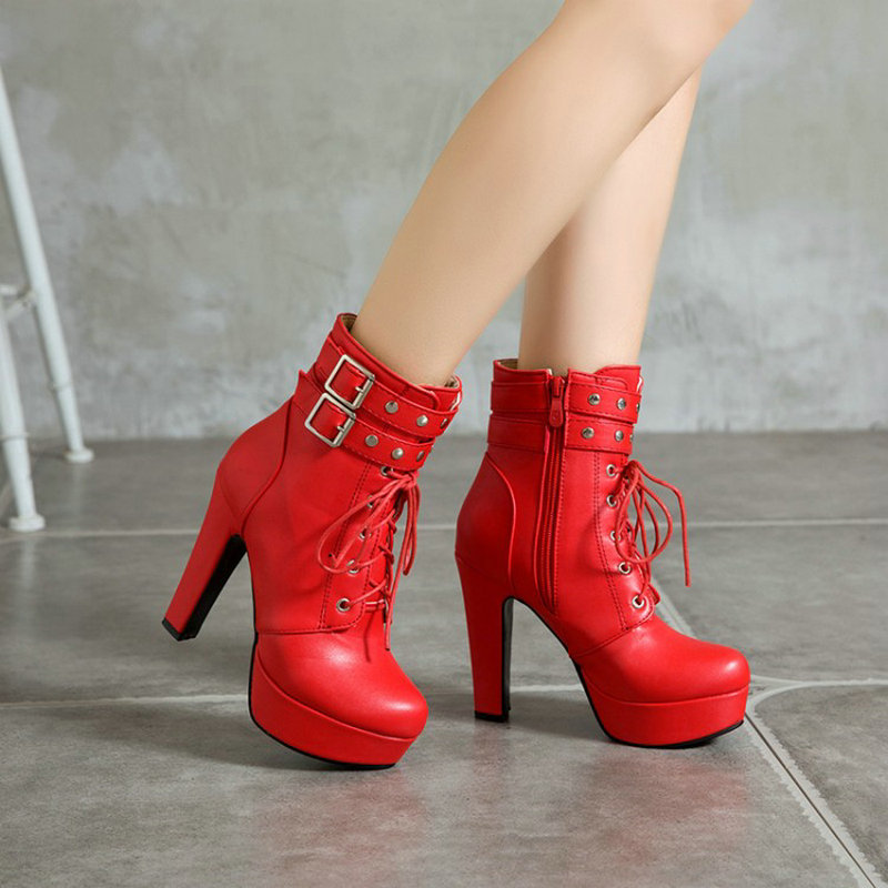 Women Shoes For Big Feet - الشتاء الفراء اصطف الأصفر الأحمر المرأة