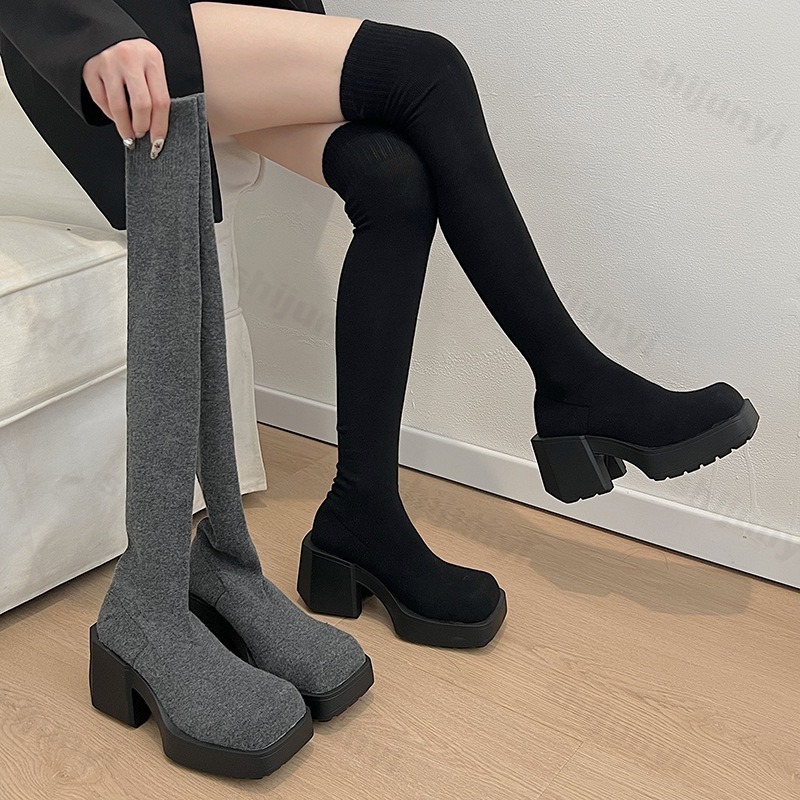 Sock Boot Women - المرأة الجوارب المرنة الأحذية أنبوب طويل
