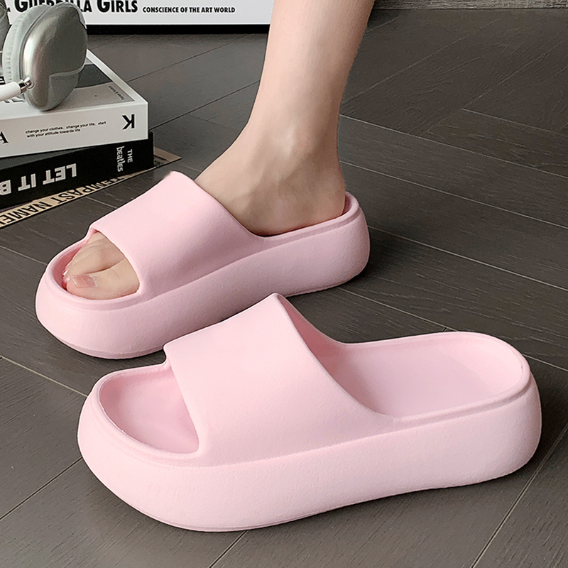 Women'S Shoes For Flat Feet - شباشب نسائية وردية بقاعدة سميكة 6