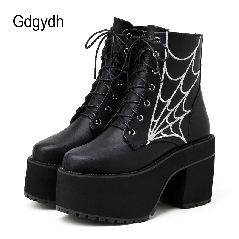 Women'S Shoes In The 90S - Gdgydh موضة Cobweb القوطية أحذية النساء