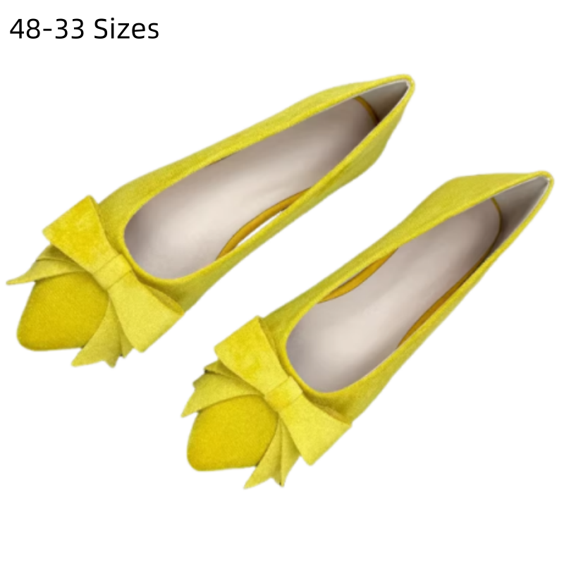 Women Shoes For Big Feet - حذاء باليه ناعم للسيدات بتصميم فراشة