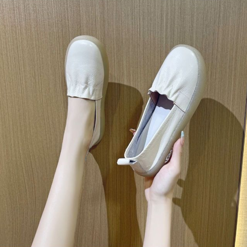 Loafer Flat Women - الربيع والخريف ​ أحذية لوفر بيضاء