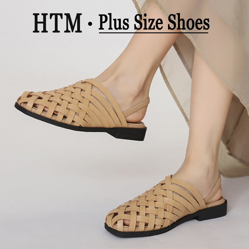 Slip On Mule Flat - صنادل نسائية صيفية مسطحة مصنوعة يدويًا