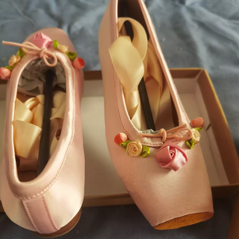 Ribbon Tie Heel - أحذية ماري جين نسائية وردية من