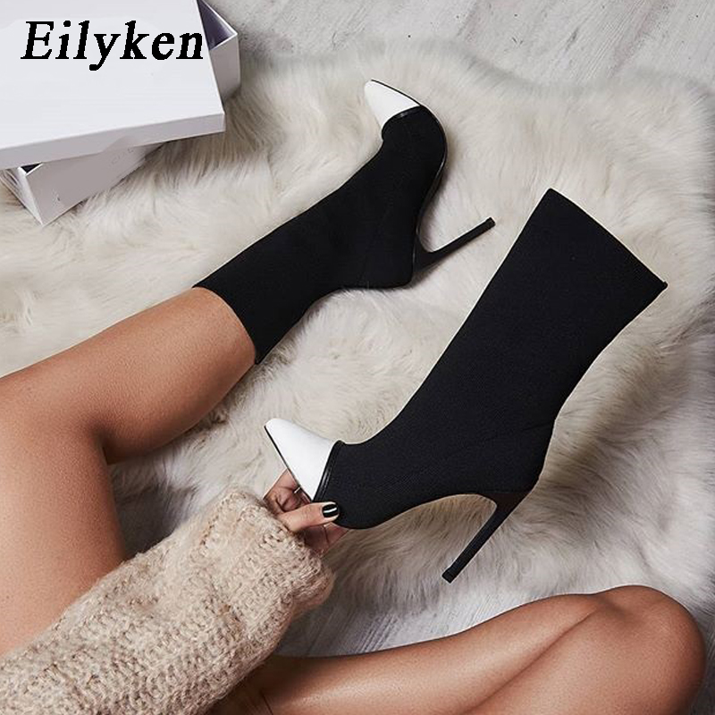 Sock Boot Women - Eilyken سترتش قصير حذاء من الجلد