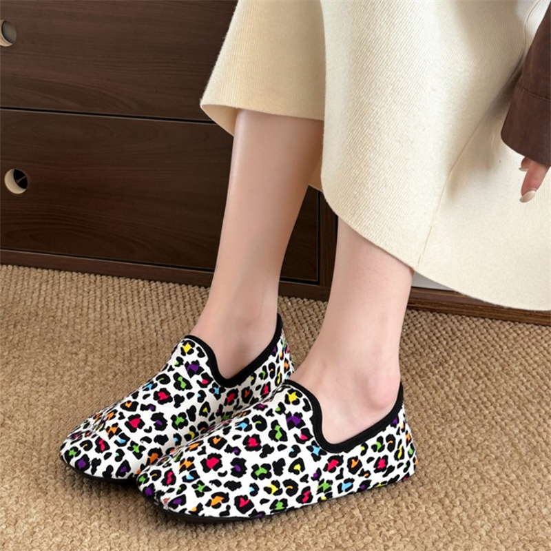 Loafer Flat Women - الشتاء أحذية قطنية النساء ليوبارد طباعة