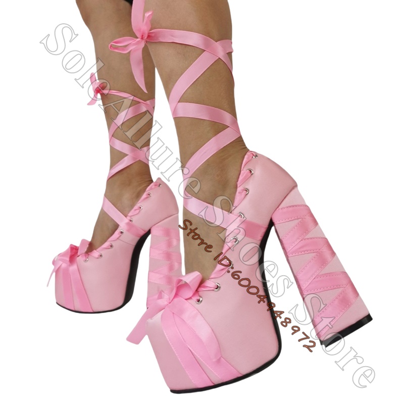 أحذية نسائية أنيقة بكعب بلوك و - مراجعة Ribbon Tie Heel وسعره