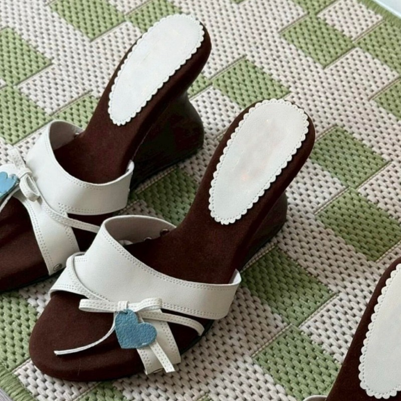 صنادل نسائية بكعب ويدج مفتوحة  - مراجعة Women Shoes Us To Eu وسعره