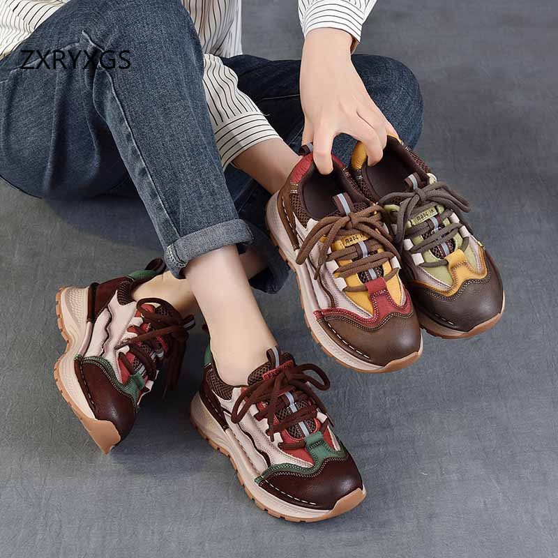 ZXRYXGS أعلى جلد البقر الإملائ - مراجعة Women Shoes Size 4 In Cm وسعره
