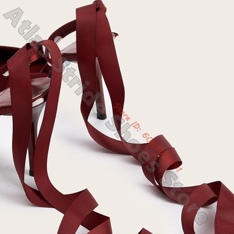 صنادل كعب عالي رفيع من الساتان - مراجعة Ribbon Tie Heel وسعره