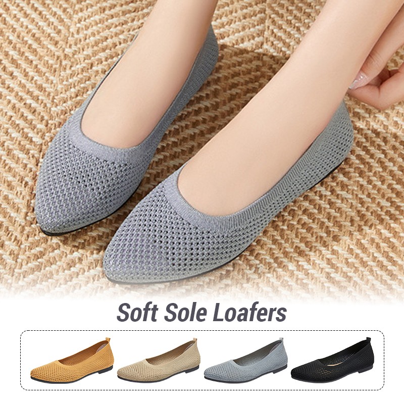 أحذية نسائية مسطحة محبوكة بدون - مراجعة Loafer Flat Women وسعره