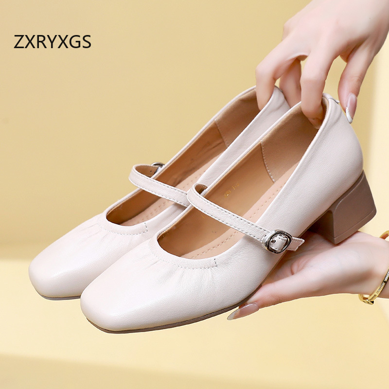 أحذية ZXRYXGS الفاخرة من جلد ا - مراجعة Women Shoes Size 4 In Cm وسعره