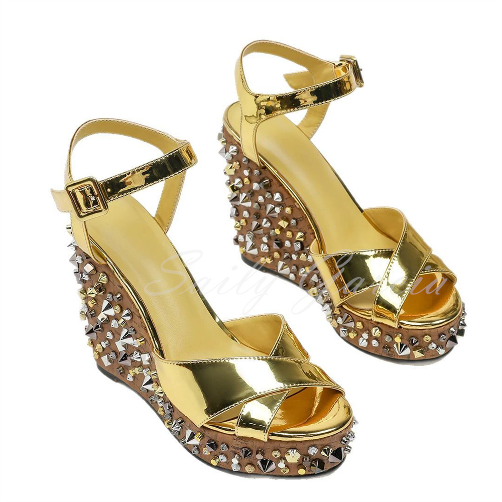 صنادل نسائية بكعب ويدج مزينة ب - مراجعة Women'S Shoes Trendy وسعره