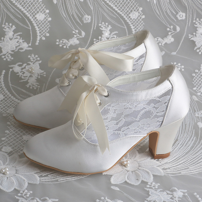 تخصيص كتلة الكعوب أحذية الزفاف - مراجعة Ribbon Tie Heel وسعره