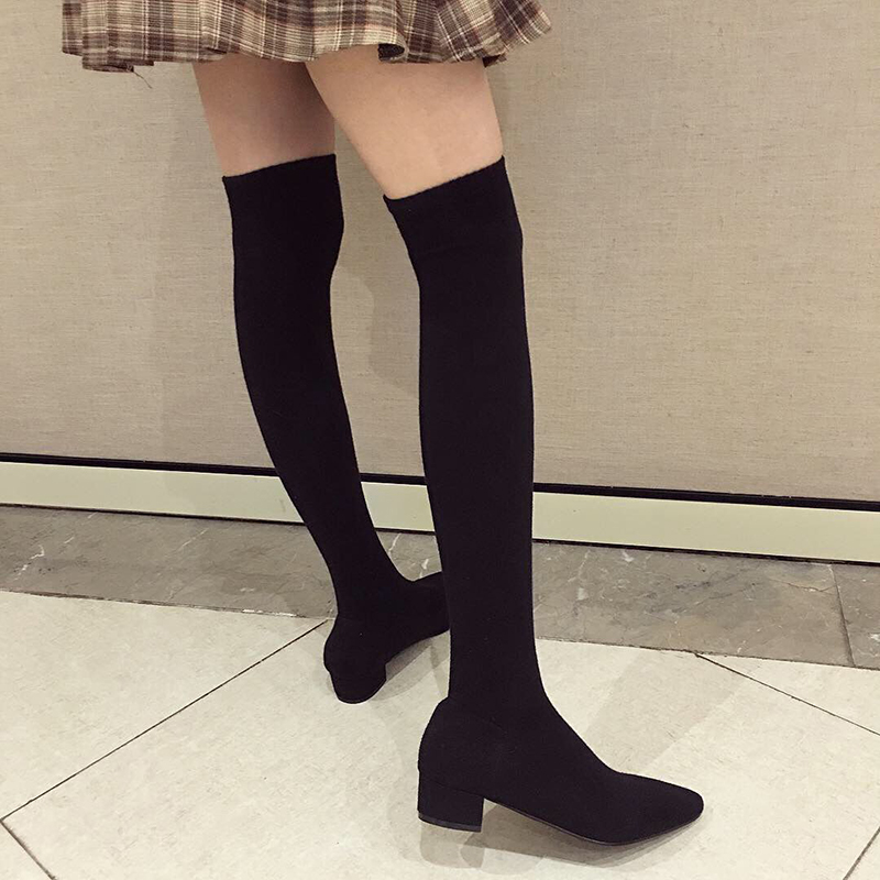 أحذية نسائية سوداء بكعب منخفض، - مراجعة Sock Boot Women وسعره