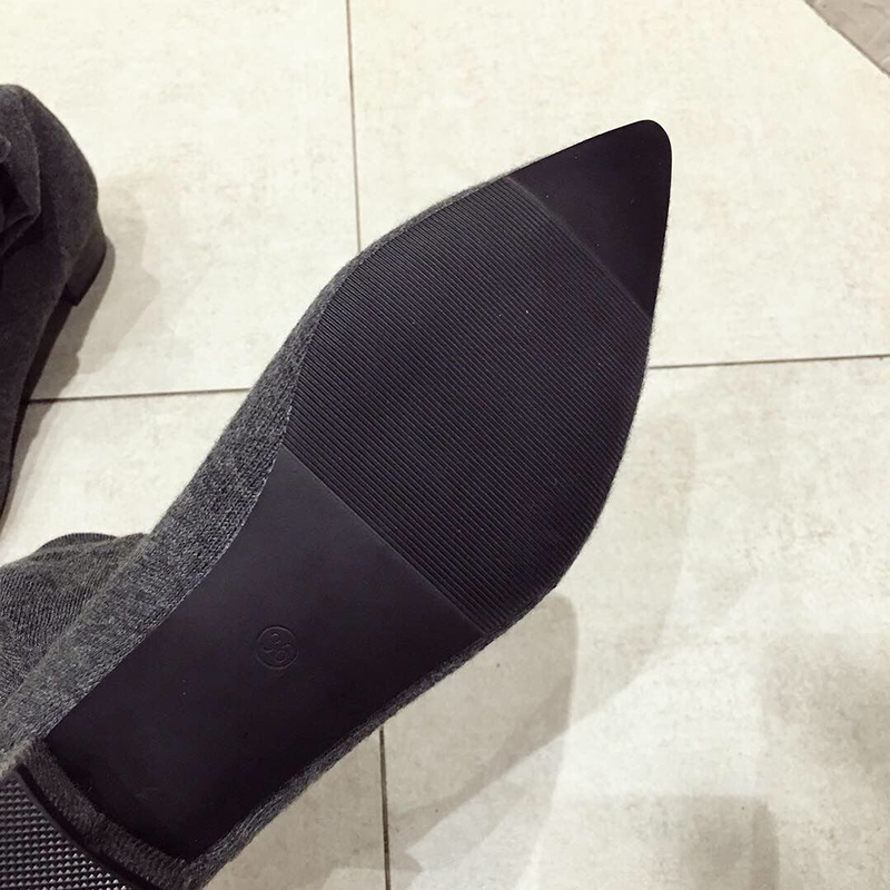 أحذية نسائية سوداء بكعب منخفض، - مراجعة Sock Boot Women وسعره