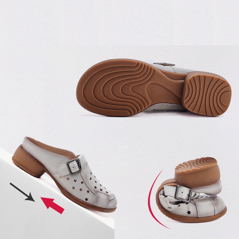 صنادل نسائية جديدة من جلد البق - مراجعة Slip On Mule Flat وسعره