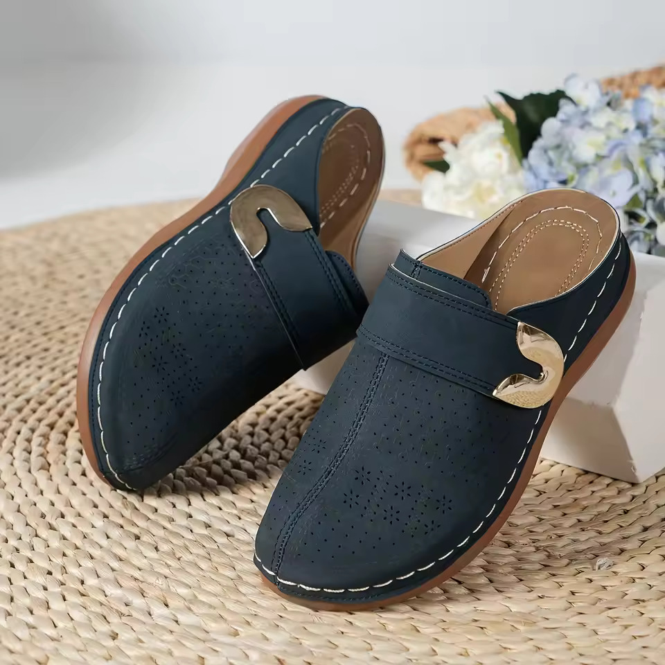أحذية نسائية مريحة بدون كعب، أ - مراجعة Slip On Mule Flat وسعره