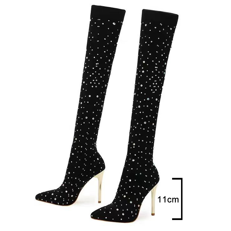 حجر الراين سليم الساق تمتد جور - مراجعة Sock Boot Women وسعره