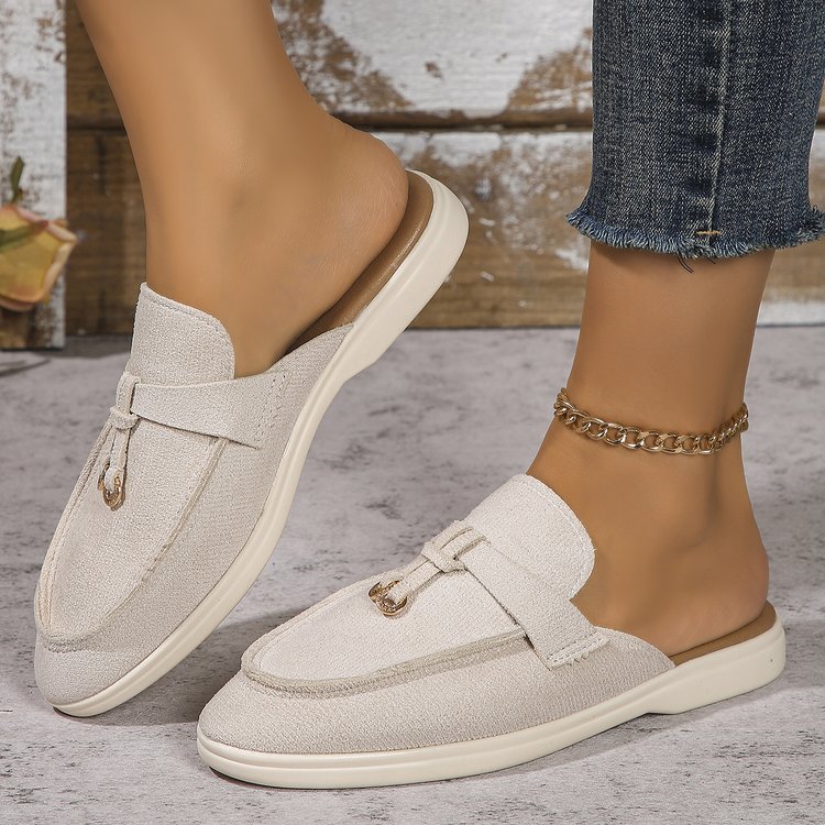 أحذية نسائية مسطحة بدون كعب مع - مراجعة Slip On Mule Flat وسعره