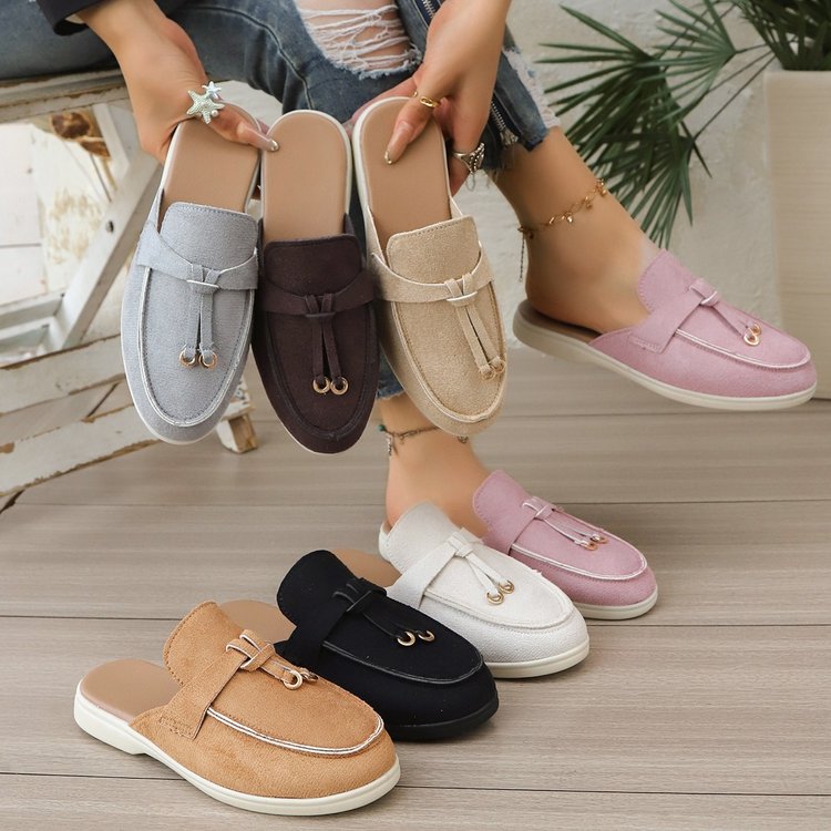 أحذية نسائية مسطحة بدون كعب مع - مراجعة Slip On Mule Flat وسعره