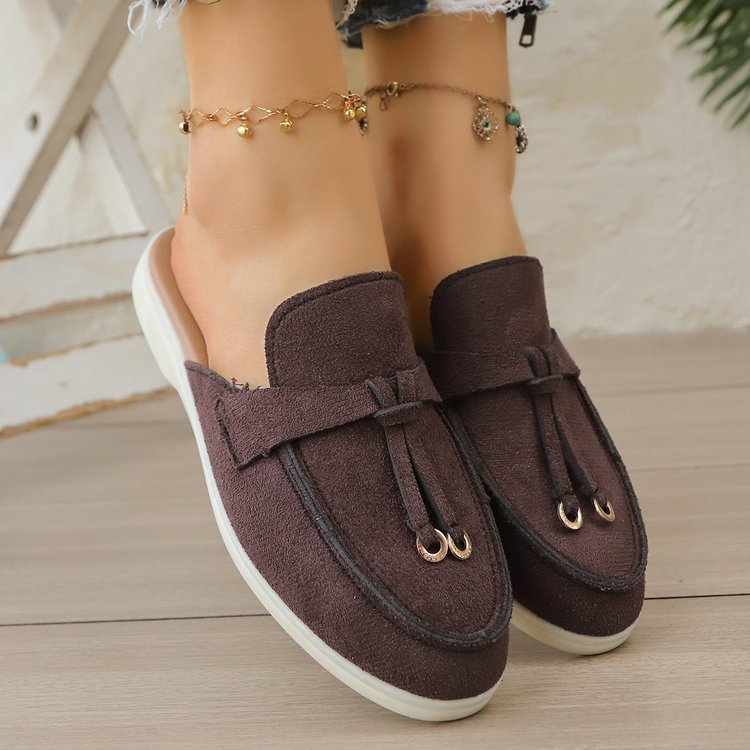 أحذية نسائية مسطحة بدون كعب مع - مراجعة Slip On Mule Flat وسعره