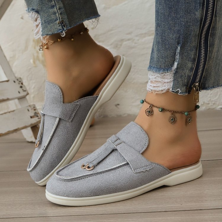 أحذية نسائية مسطحة بدون كعب مع - مراجعة Slip On Mule Flat وسعره